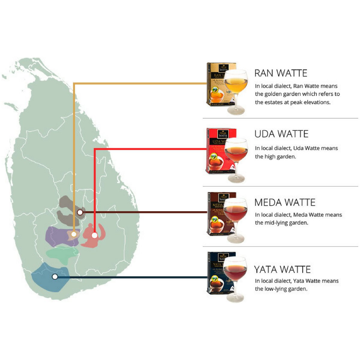 Mua Dilmah Tea Watte Series Uda Watte, Meda Watte, Ran Watte, Yata Watte  Loose Leaf Tea in Tin Caddy 125g (4.41oz) - Single Region Pure Ceylon Black  Tea Collection trên  Mỹ