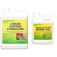 Southern Ag Liquid Copper Fungicide, 32oz - Quart & 08722 Triple Action Neem Oil Fungicide Insecticide Miticide, Brown