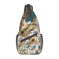 Greek Architecture Printed Pattern Cross Chest Bag Diagonally Multi Purpose Cross Body Bag Travel Hiking Backpack Men And Women One Size