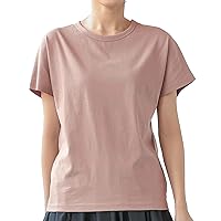 Kobe Lettuce C5106 Women's T-shirt, Top, Short Sleeve, Round Neck, 100% Cotton, Casual, Work, Work, Bite, Stylish