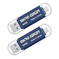 INLAND Micro Center SuperSpeed 2 Pack 64GB Type C and Type A 2-in-1 Dual USB 3.0 Flash Drive OTG USB Drives Thumb Drive Memory Storage Stick for Android Smartphone Computers MacBook Tablets PC, Blue