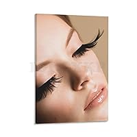 IGDOXKP Beauty Salon Poster Eyelash Poster Lash Eyelash Extension Poster Canvas Painting Wall Art Poster for Bedroom Living Room Decor 20x30inch(50x75cm) Frame-style