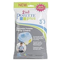 Kalencom Potette Plus Potty Seat Liners - Disposable, Leakproof Liners for Travel Potty Seat - Fragranced to Absorb Odor - 30 Count