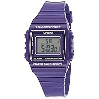 Casio W-215H-6 Men's Digital Quartz Watch with Resin Strap, Purple/Grey, Bracelet