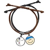 UK Wizard Mummy Football Trophy Bracelet Rope Hand Chain Leather Smiling Face Wristband