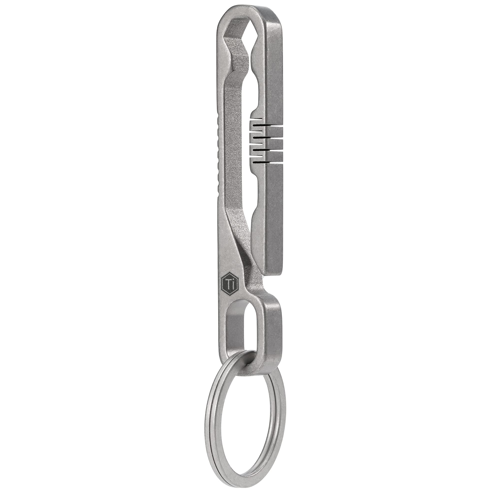 KeyUnity KM07 Titanium Keychain Pocket Clip with Hex Bit Driver, 2 in 1 Key  Ring Holder for Belt for Men & Women