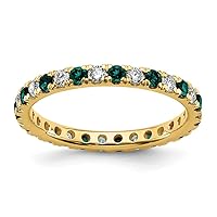 2.23mm 14k Gold Lab Grown Diamond SI1 SI2 G H I and Created Alexandrite Eternity Band Size 6.50 Jewelry for Women