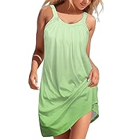 Shapewear Dress for Women,Women Beach Dress Stripe Sleeveless Backless Camisole Beach Mini Sundress Womens Summ