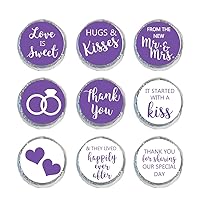 Mini Candy Stickers 0.75 Inch Wedding Favors Set of 324 (Purple)