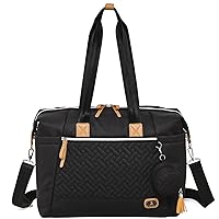 Dikaslon Diaper Bag Tote with Pacifier Case and Changing Pad, Large Travel Diaper Tote for Mom and Dad