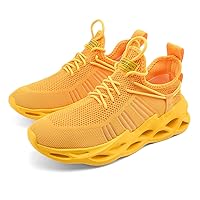 Men's Fashion Sports Shoes Leisure Sports Running Sports Tennis Breathable Walking Fitness Lightweight Sports Running Shoes Shoe Yellow