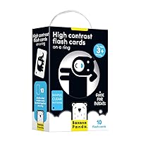 High Contrast Baby Flash Cards - 10 Large Black and White Double-Sided Cards - Designed to Promote Visual Stimulation and Sensory Development in Infants Ages 3 Months and Up