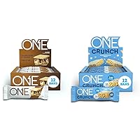 ONE Protein Bars, Smores & CRUNCH Marshmallow Treat, Gluten Free Bars with 20g & 12g Protein, 1g Sugar, 12 & 12 Count