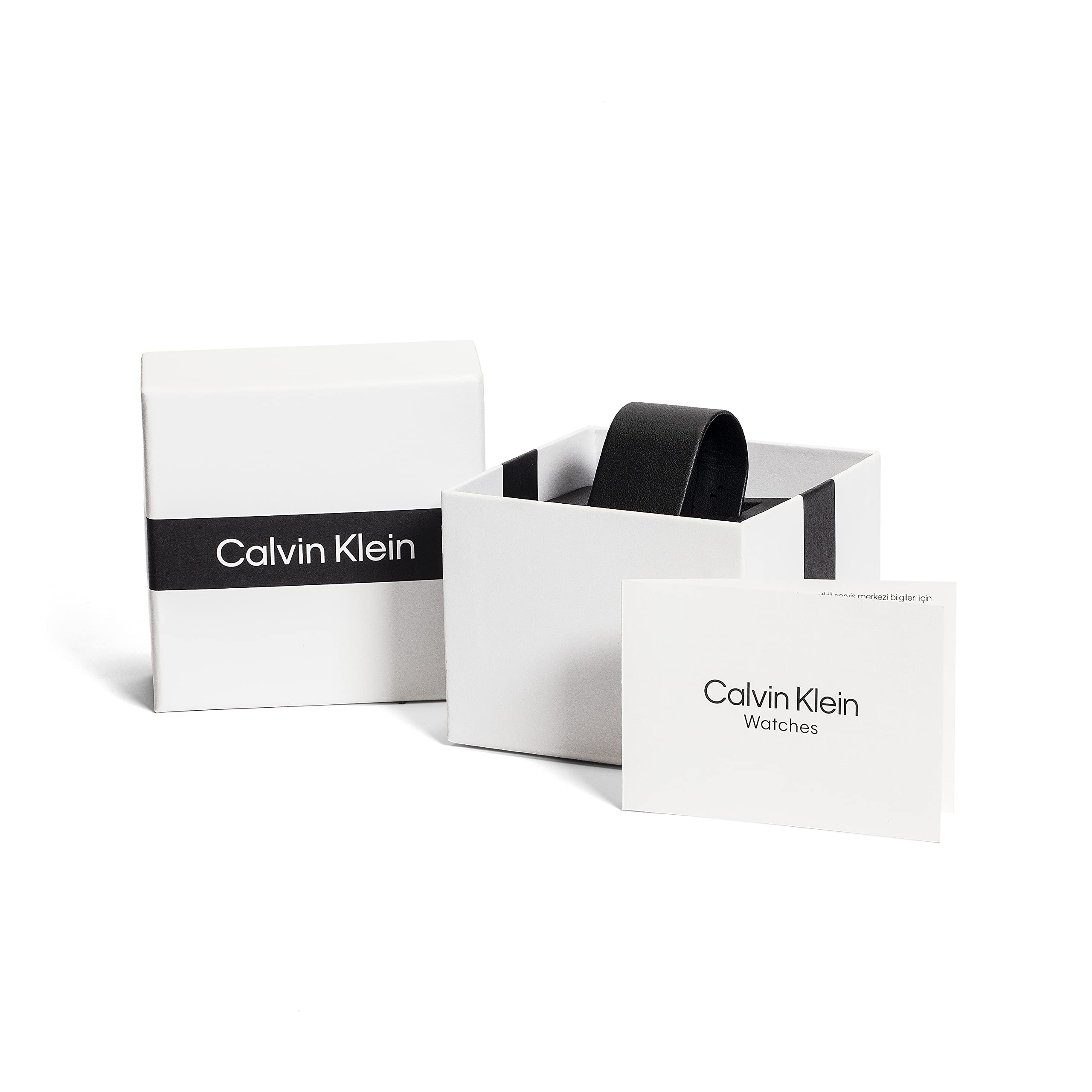 Calvin Klein Men's Quartz Stainless Steel and Leather Strap Watch, Color: Black (Model: 25200050)