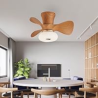 Ceiling Fans with Lamps,Remote Small 3 Color Temperature Changeable, Kids Led Ceiling Fan with Lighting, Silent Fan Ceiling Light Reversible 6-Speeds Wind Speed Ceiling Fan Lighting,Blue/Natura