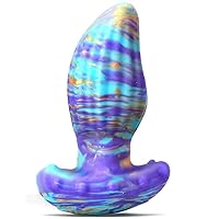Anal Plug Butt Plug with Safe T-Shaped Base Mixed-Color Silicone Prostate Massager Dilator Sex Toy for Women Men Masturbation (M)