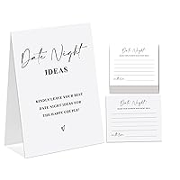 Minimalist Theme Bridal Shower Decorations, Date Night Ideas, Bridal Shower Game, 1 Sign and 50 Cards, Modern Bridal Shower Shower, Wedding Shower Games（dn05）