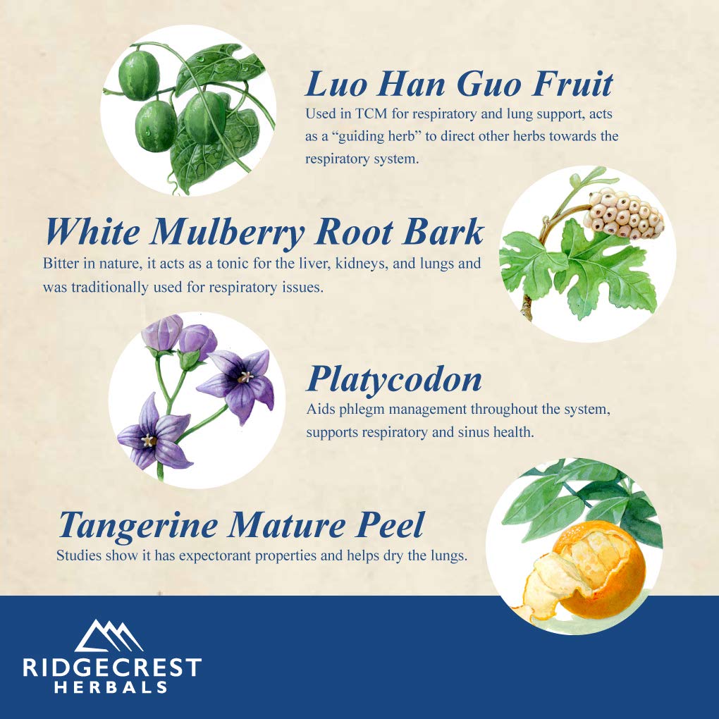 RidgeCrest Herbals ClearLungs Extra Strength, Herbal Decongestant, 60 Vegan Capsules
