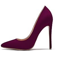 Eldof Women's High Heel Pumps 4.7“ Pointy Toe Sexy Slip On Stiletto Party Shoes