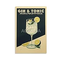 Gin And Tonic Cocktail Print Gin And Tonic Cocktail Poster Bar Wall Art Poster Canvas Painting Wall Art Poster for Bedroom Living Room Decor 08x12inch(20x30cm) Unframe-style