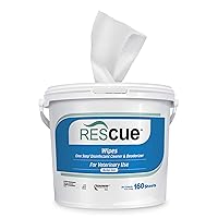 REScue One-Step Pet Wipes - Cleaner for Kennels, Litter Boxes & More, Extra Large 11x12 Inch Wipes, 160-Wipes Bucket