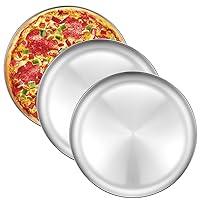 Deedro Pizza Baking Pan Pizza Tray 12 inch Stainless Steel Pizza Pan Round Pizza Baking Sheet Oven Tray Pizza Crisper Pan, Healthy Pizza Cooking Pan for Oven Baking, 3 Pack