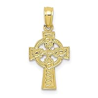10k Gold Irish Claddagh Celtic Trinity Knot Religious Faith Cross With Eternity Circle Engraved Measures 20.5x10mm Wide Jewelry for Women