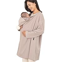 Konny Baby Carrier Winter Cover, Women's Fleece Jacket, Maternity Coat, Nursing Hoodie (Beige, Plus Size)