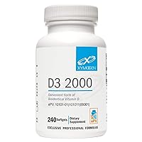 XYMOGEN D3 2000 - Bioavailable Vitamin D3 2000 IU (50 mcg) - High Potency Vitamin D Supplement to Support Immune Health, Bone + Heart Health (240 Softgels)