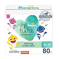 Pampers Pure Protection Training Pants Baby Shark - Size 4T-5T, 80 Count, Premium Hypoallergenic Training Underwear