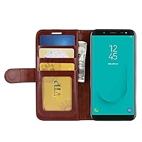 Oppo Realme 3 Pro Case, Retro PU Leather Wallet Flip Folio Shockproof Phone Case Cover with [Kickstand] [Card Slots] [Magnetic Closure] for Oppo Realme 3 Pro - Brown