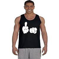 Mens Tank Tops Middle Finger Rude Funny T-Shirt Sleeveless Muscle Tee