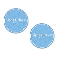 Alpha Delta Pi Sorority Removable Sandstone Car Cup Holder Coasters (Set of 2) (Alpha Delta Pi #6)