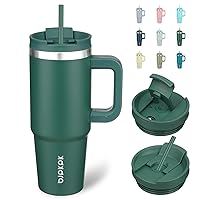 BJPKPK Insulated Tumblers With Handle And Straw 30 oz Stainless Steel Tumbler Cups With Lid,Army Green
