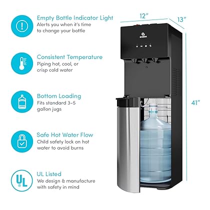Avalon Bottom Loading Water Cooler Dispenser with BioGuard- 3 Temperature Settings- UL/Energy Star Approved- Bottled