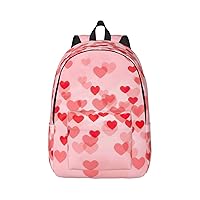 Red Hearts Large Capacity Backpack, Men'S And Women'S Fashionable Travel Backpack, Leisure Work Bag,
