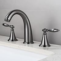 Faucets,3 Hole Basin Mixer Taps Brass Split 2 Handle Bathroom Sink Mixer Tap/Grey
