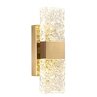 3W Modern LED Wall Sconce Lighting Fixture Lamps All Copper + K9 Crystal Copper Wall Lamps for Living Room Bedroom Hallway Home Decor Headboard Porch Mirror (Color : Gold)