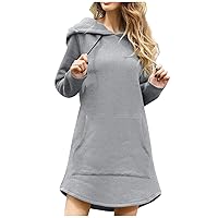 RMXEi Oversize Sweatshirt Women,Women Long Length Loose Casual Solid Drawstring Hoodie Pullover With Big Pocket