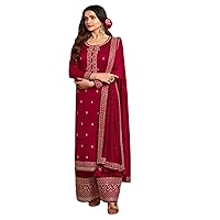 Pink Punjabi Designer Festival Party Stitched Salwar Kameez Embroidered Silk Georgette Indian Palazo Suit 3777