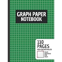 Graph Paper Notebook: 4 Squares Per Inch | 4x4 Graphing Grid Paper for Math, Science, Accounting, Engineering, Organic Chemistry Students | Large, 8.25x11 in | Green (Graph Paper 4 Squares Per Inch)