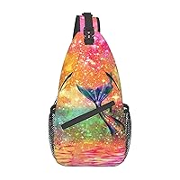 Marble Mixed Brown Print Sling Bag Crossbody Sling Backpack Travel Hiking Chest Bags For Women Men