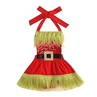 Christmas color matching woven baby rompers,sling sequined woolen Christmas rompers,baby holiday party rompers.