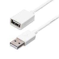 StarTech.com 2m White USB 2.0 Extension Cable Cord - A to A - USB Male to Female Cable - 1x USB A (M), 1x USB A (F) - White, 2 meter (USBEXTPAA2MW)