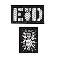 2Pack EOD OCP Patch Brassard Scorpion Explosive Ordnance Disposal Bomb Squad Tactical Military SWAT Morale Infrared Reflective IR Emblem with Loop and Hook (Black)