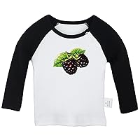 Fruit BlackBerry Cute Novelty T Shirt, Infant Baby T-Shirts, Newborn Long Sleeves Graphic Tee Tops