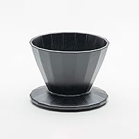 KYOTOH KAKU-KAKU COFFEE DRIPPER 2CUPS Black Coffee Dripper Drip Pottery Conical Shape Stylish Made in Japan for 2 Cups