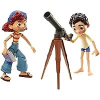 Mattel Disney Pixar Luca Stargazers Pack with Luca Paguro & Giulia Posable Authentic Action Figure Movie Characters & Telescope & Book Accessories, Gift for Kids Ages 3 Years & Older