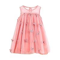 Toddler Girls Sleeveless Butterfly Tulle Dress Dance Party Princess Dresses Clothes Dress Size 5