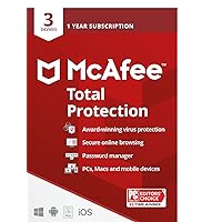 McAfee Total Protection | 3 Device | Antivirus Internet Security Software | VPN, Password Manager, Dark Web Monitoring | 1 Year Subscription | Key Card McAfee Total Protection | 3 Device | Antivirus Internet Security Software | VPN, Password Manager, Dark Web Monitoring | 1 Year Subscription | Key Card Mailed Keycard Download Code